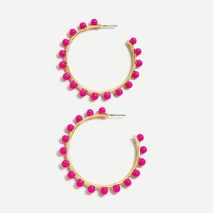 J Crew new Beaded Hoop Earrings in Soft fuā¦